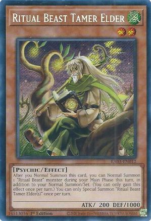 Ritual Beast Tamer Elder (Secret Rare) (RA03-EN012) - Quarter Century Bonanza 1st Edition Quarter Century Bonanza Yugioh Single  Squirtle Squad Card Shop.