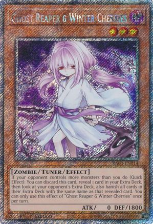 Ghost Reaper & Winter Cherries (Alternate Art) (Platinum Secret Rare) (RA03-EN014) - Quarter Century Bonanza 1st Edition Quarter Century Bonanza Yugioh Single  Squirtle Squad Card Shop.