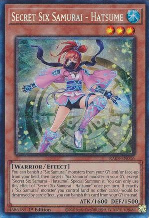 Secret Six Samurai - Hatsume (PCR) (RA03-EN016) - Quarter Century Bonanza 1st Edition Quarter Century Bonanza Yugioh Single  Squirtle Squad Card Shop.
