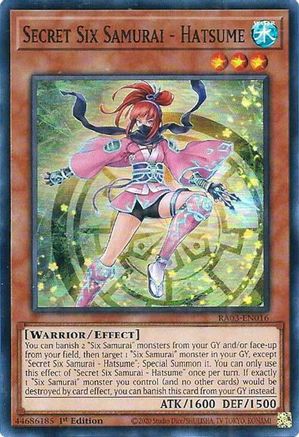 Secret Six Samurai - Hatsume (RA03-EN016) - Quarter Century Bonanza 1st Edition Quarter Century Bonanza Yugioh Single  Squirtle Squad Card Shop.