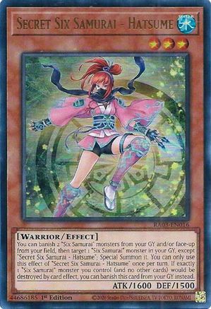 Secret Six Samurai - Hatsume (UR) (RA03-EN016) - Quarter Century Bonanza 1st Edition Quarter Century Bonanza Yugioh Single  Squirtle Squad Card Shop.