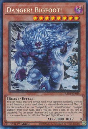 Danger! Bigfoot! (Alternate Art) (PCR) (RA03-EN019) - Quarter Century Bonanza 1st Edition Quarter Century Bonanza Yugioh Single  Squirtle Squad Card Shop.