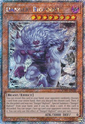 Danger! Bigfoot! (Alternate Art) (Platinum Secret Rare) (RA03-EN019) - Quarter Century Bonanza 1st Edition Quarter Century Bonanza Yugioh Single  Squirtle Squad Card Shop.