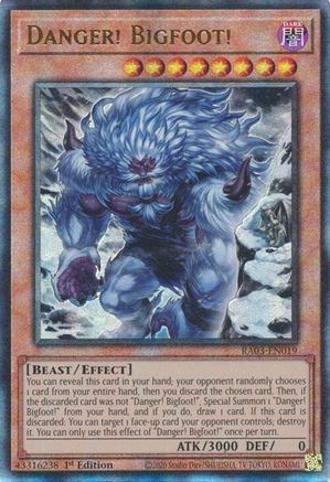 Danger! Bigfoot! (Alternate Art) (PUR) (RA03-EN019) - Quarter Century Bonanza 1st Edition Quarter Century Bonanza Yugioh Single  Squirtle Squad Card Shop.