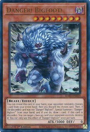 Danger! Bigfoot! (Alternate Art) (UR) (RA03-EN019) - Quarter Century Bonanza 1st Edition Quarter Century Bonanza Yugioh Single  Squirtle Squad Card Shop.
