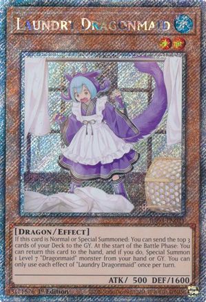 Laundry Dragonmaid (Platinum Secret Rare) (RA03-EN021) - Quarter Century Bonanza 1st Edition Quarter Century Bonanza Yugioh Single  Squirtle Squad Card Shop.