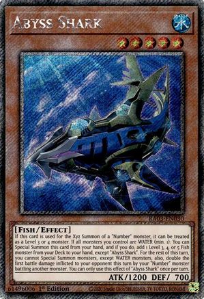 Abyss Shark (Platinum Secret Rare) (RA03-EN030) - Quarter Century Bonanza 1st Edition Quarter Century Bonanza Yugioh Single  Squirtle Squad Card Shop.