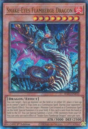 Snake-Eyes Flamberge Dragon (PUR) (RA03-EN033) - Quarter Century Bonanza 1st Edition Quarter Century Bonanza Yugioh Single  Squirtle Squad Card Shop.