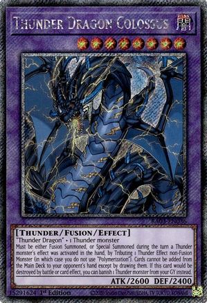 Thunder Dragon Colossus (Platinum Secret Rare) (RA03-EN036) - Quarter Century Bonanza 1st Edition Quarter Century Bonanza Yugioh Single  Squirtle Squad Card Shop.
