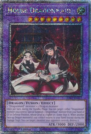 House Dragonmaid (Alternate Art) (Quarter Century Secret Rare) (RA03-EN037) - Quarter Century Bonanza 1st Edition Quarter Century Bonanza Yugioh Single  Squirtle Squad Card Shop.