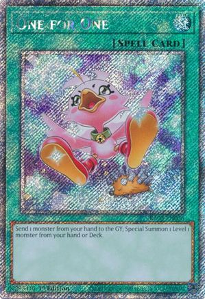 One for One (Alternate Art) (Platinum Secret Rare) (RA03-EN056) - Quarter Century Bonanza 1st Edition Quarter Century Bonanza Yugioh Single  Squirtle Squad Card Shop.