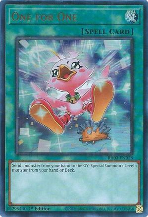 One for One (Alternate Art) (UR) (RA03-EN056) - Quarter Century Bonanza 1st Edition Quarter Century Bonanza Yugioh Single  Squirtle Squad Card Shop.