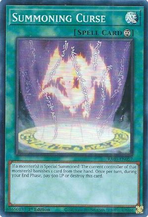 Summoning Curse (RA03-EN057) - Quarter Century Bonanza 1st Edition Quarter Century Bonanza Yugioh Single  Squirtle Squad Card Shop.