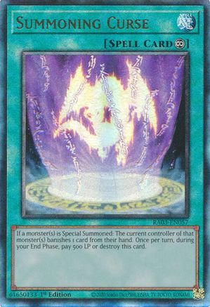 Summoning Curse (PUR) (RA03-EN057) - Quarter Century Bonanza 1st Edition Quarter Century Bonanza Yugioh Single  Squirtle Squad Card Shop.