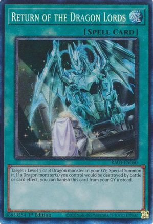 Return of the Dragon Lords (PCR) (RA03-EN060) - Quarter Century Bonanza 1st Edition Quarter Century Bonanza Yugioh Single  Squirtle Squad Card Shop.