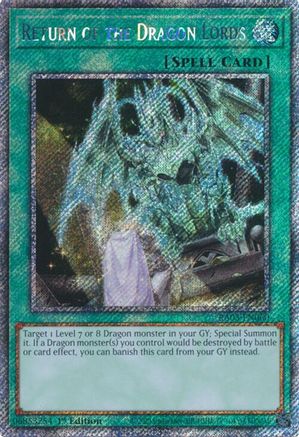 Return of the Dragon Lords (Platinum Secret Rare) (RA03-EN060) - Quarter Century Bonanza 1st Edition Quarter Century Bonanza Yugioh Single  Squirtle Squad Card Shop.