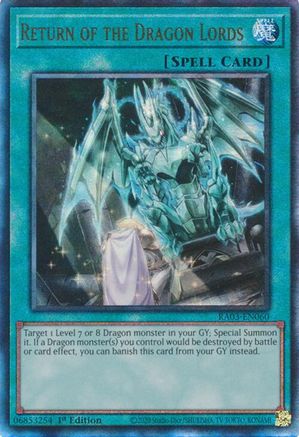 Return of the Dragon Lords (PUR) (RA03-EN060) - Quarter Century Bonanza 1st Edition Quarter Century Bonanza Yugioh Single  Squirtle Squad Card Shop.