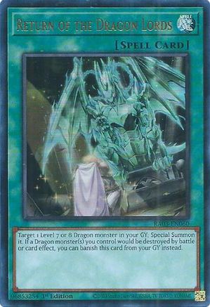 Return of the Dragon Lords (UR) (RA03-EN060) - Quarter Century Bonanza 1st Edition Quarter Century Bonanza Yugioh Single  Squirtle Squad Card Shop.