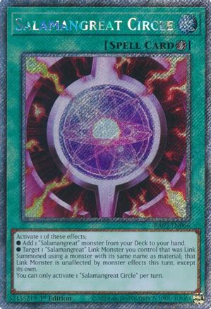 Salamangreat Circle (Platinum Secret Rare) (RA03-EN066) - Quarter Century Bonanza 1st Edition Quarter Century Bonanza Yugioh Single  Squirtle Squad Card Shop.