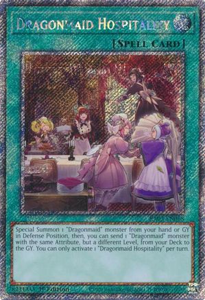 Dragonmaid Hospitality (Platinum Secret Rare) (RA03-EN068) - Quarter Century Bonanza 1st Edition Quarter Century Bonanza Yugioh Single  Squirtle Squad Card Shop.