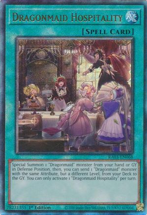Dragonmaid Hospitality (PUR) (RA03-EN068) - Quarter Century Bonanza 1st Edition Quarter Century Bonanza Yugioh Single  Squirtle Squad Card Shop.