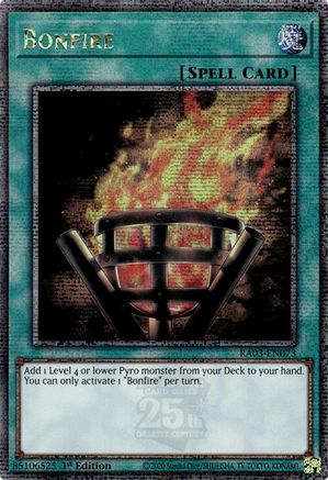 Bonfire (Quarter Century Secret Rare) (RA03-EN073) - Quarter Century Bonanza 1st Edition Quarter Century Bonanza Yugioh Single  Squirtle Squad Card Shop.