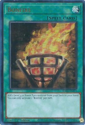 Bonfire (UR) (RA03-EN073) - Quarter Century Bonanza 1st Edition Quarter Century Bonanza Yugioh Single  Squirtle Squad Card Shop.