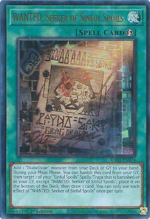 WANTED: Seeker of Sinful Spoils (UR) (RA03-EN074) - Quarter Century Bonanza 1st Edition Quarter Century Bonanza Yugioh Single  Squirtle Squad Card Shop.