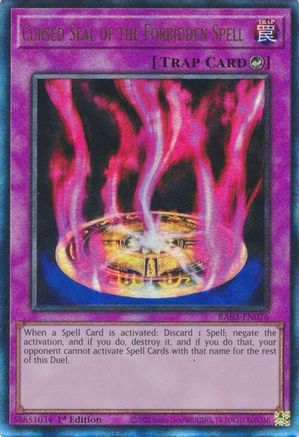 Cursed Seal of the Forbidden Spell (PUR) (RA03-EN076) - Quarter Century Bonanza 1st Edition Quarter Century Bonanza Yugioh Single  Squirtle Squad Card Shop.