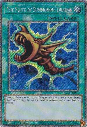 The Flute of Summoning Dragon (Platinum Secret Rare) (RA03-EN087) - Quarter Century Bonanza 1st Edition Quarter Century Bonanza Yugioh Single  Squirtle Squad Card Shop.