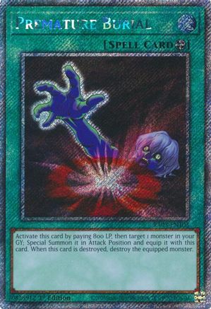 Premature Burial (Platinum Secret Rare) (RA03-EN103) - Quarter Century Bonanza 1st Edition Quarter Century Bonanza Yugioh Single  Squirtle Squad Card Shop.