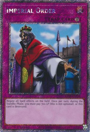 Imperial Order (Platinum Secret Rare) (RA03-EN106) - Quarter Century Bonanza 1st Edition Quarter Century Bonanza Yugioh Single  Squirtle Squad Card Shop.