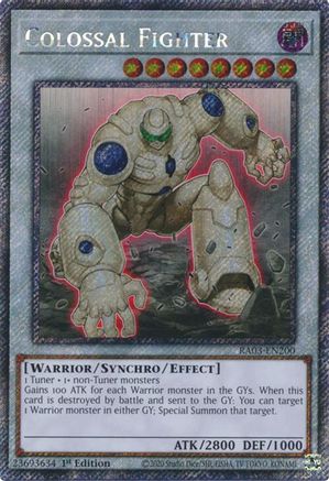 Colossal Fighter (Platinum Secret Rare) (RA03-EN200) - Quarter Century Bonanza 1st Edition Quarter Century Bonanza Yugioh Single  Squirtle Squad Card Shop.