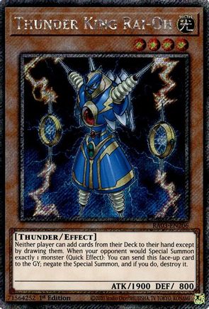Thunder King Rai-Oh (Platinum Secret Rare) (RA03-EN206) - Quarter Century Bonanza 1st Edition Quarter Century Bonanza Yugioh Single  Squirtle Squad Card Shop.