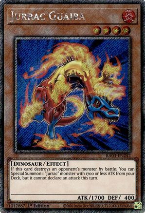 Jurrac Guaiba (Platinum Secret Rare) (RA03-EN242) - Quarter Century Bonanza 1st Edition Quarter Century Bonanza Yugioh Single  Squirtle Squad Card Shop.