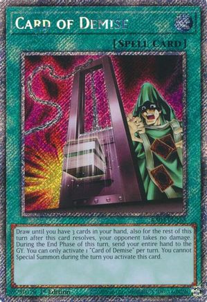 Card of Demise (Platinum Secret Rare) (RA03-EN265) - Quarter Century Bonanza 1st Edition Quarter Century Bonanza Yugioh Single  Squirtle Squad Card Shop.