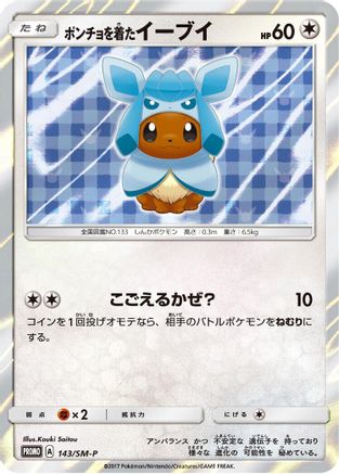 Poncho-wearing Eevee - 143/SM-P (143/SM-P) - SMP Sun  Moon Promos Holofoil SM-P: Sun & Moon Promos Pokemon Japanese Single  Squirtle Squad Card Shop.