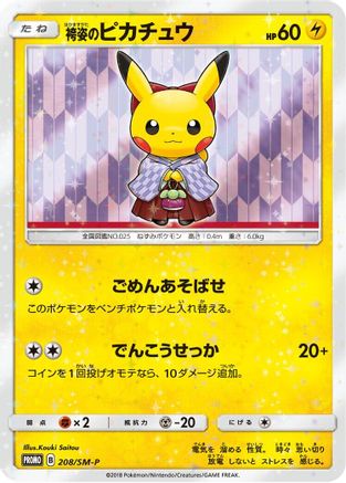 Hakama Pikachu - 208/SM-P (208/SM-P) - SMP Sun  Moon Promos SM-P: Sun & Moon Promos Pokemon Japanese Single  Squirtle Squad Card Shop.
