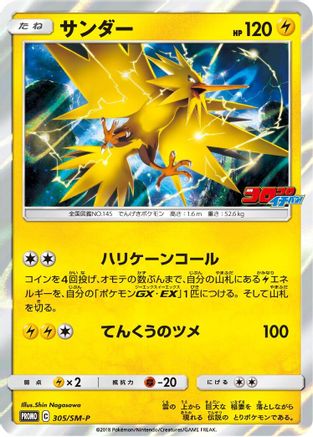 Zapdos - 305/SM-P (305/SM-P) - SMP Sun  Moon Promos Holofoil SM-P: Sun & Moon Promos Pokemon Japanese Single  Squirtle Squad Card Shop.