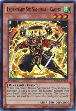 Legendary Six Samurai - Kageki (SDWA-EN018) - Structure Deck: Samurai Warlords 1st Edition Structure Deck: Samurai Warlords Yugioh Single  Squirtle Squad Card Shop.