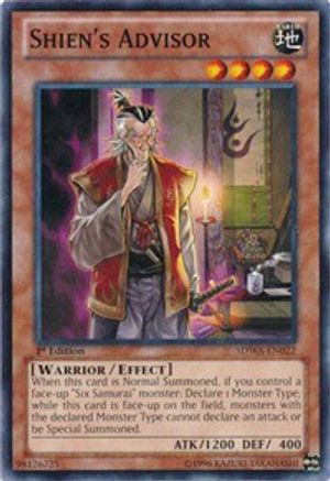 Shien's Advisor (SDWA-EN022) - Structure Deck: Samurai Warlords 1st Edition Structure Deck: Samurai Warlords Yugioh Single  Squirtle Squad Card Shop.