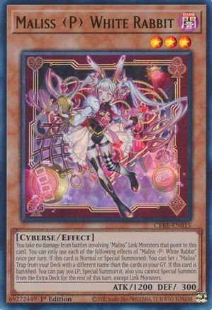 Maliss P White Rabbit (CRBR-EN015) - Crossover Breakers 1st Edition Crossover Breakers Yugioh Single  Squirtle Squad Card Shop.