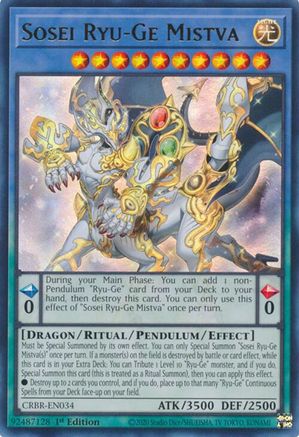Sosei Ryu-Ge Mistva (CRBR-EN034) - Crossover Breakers 1st Edition Crossover Breakers Yugioh Single  Squirtle Squad Card Shop.