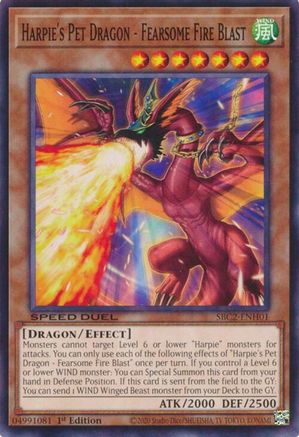 Harpie's Pet Dragon - Fearsome Fire Blast (SBC2-ENH01) - Speed Duel: Battle City Finals 1st Edition Speed Duel: Battle City Finals Yugioh Single  Squirtle Squad Card Shop.