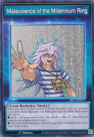 Malevolence of the Millennium Ring (SBC2-ENS13) - Speed Duel: Battle City Finals 1st Edition Speed Duel: Battle City Finals Yugioh Single  Squirtle Squad Card Shop.