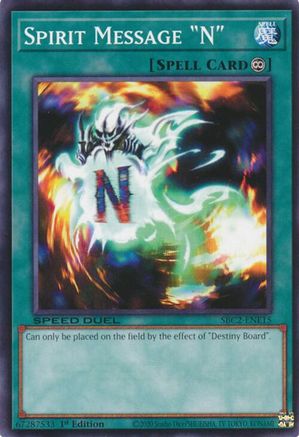 Spirit Message "N" (SBC2-ENE15) - Speed Duel: Battle City Finals 1st Edition Speed Duel: Battle City Finals Yugioh Single  Squirtle Squad Card Shop.