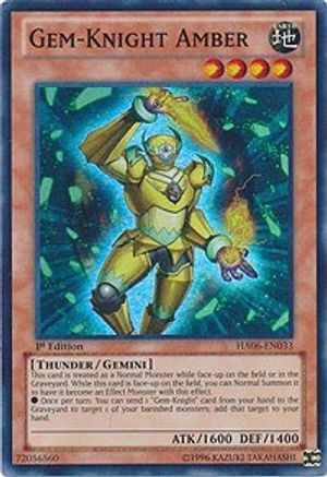 Gem-Knight Amber (HA06-EN033) - Hidden Arsenal 6: Omega Xyz Unlimited Hidden Arsenal 6: Omega Xyz Yugioh Single  Squirtle Squad Card Shop.