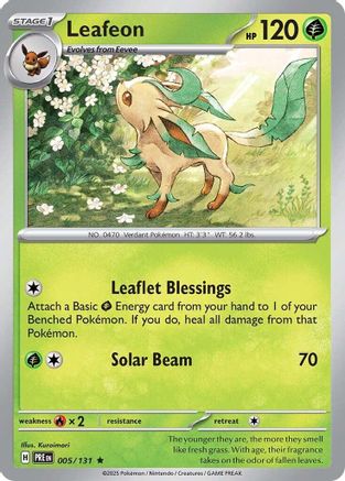 Leafeon 005  - Reverse Holofoil SV Prismatic Evolutions - Rare SV: Prismatic Evolutions Pokemon Single  Squirtle Squad Card Shop.
