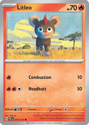 Litleo 015  - Reverse Holofoil SV Prismatic Evolutions - Common SV: Prismatic Evolutions Pokemon Single  Squirtle Squad Card Shop.