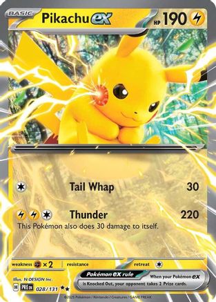 Pikachu ex 028/131 Double Rare – Prismatic Evolutions